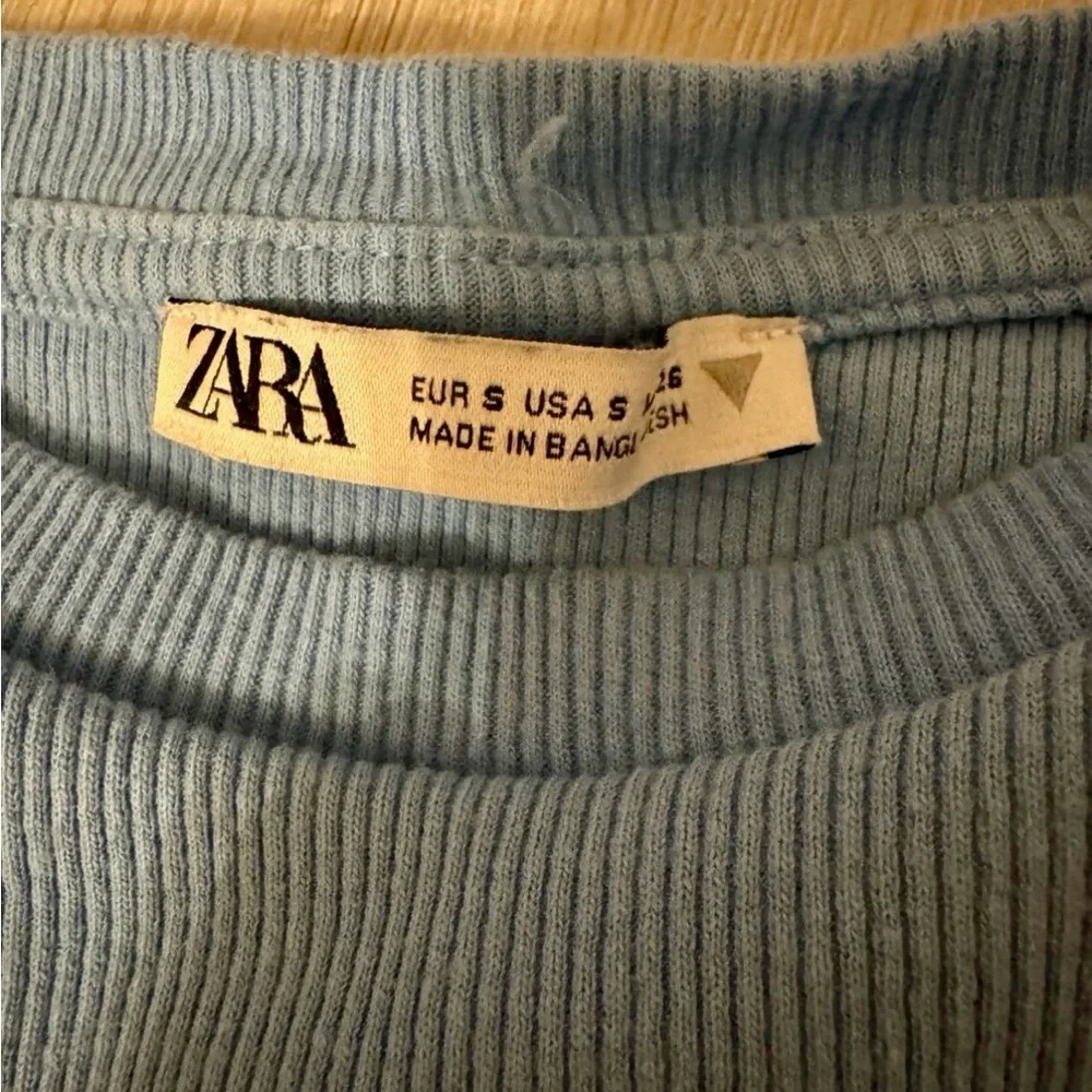 Zara light Blue Ruffled tank - Picture 3 of 3